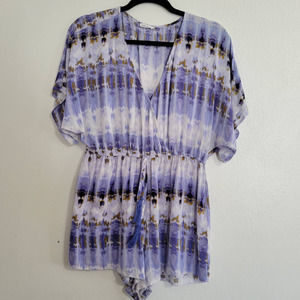 Lunik Short Sleeve V-neck Surplice Romper